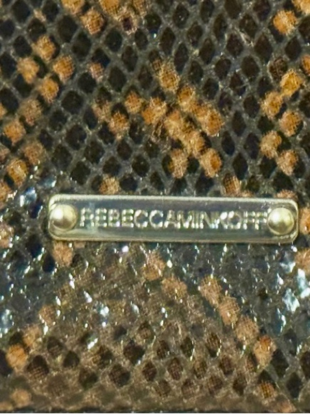 Rebecca Minkoff Brown Snake-Print Clutch - Picture 5 of 10